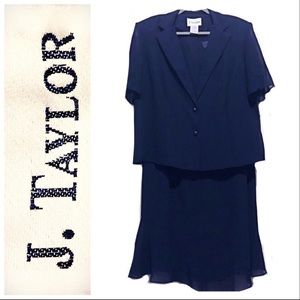 DONATED Suit-Chiffon, Sleeveless/Lined Dress w/Jac